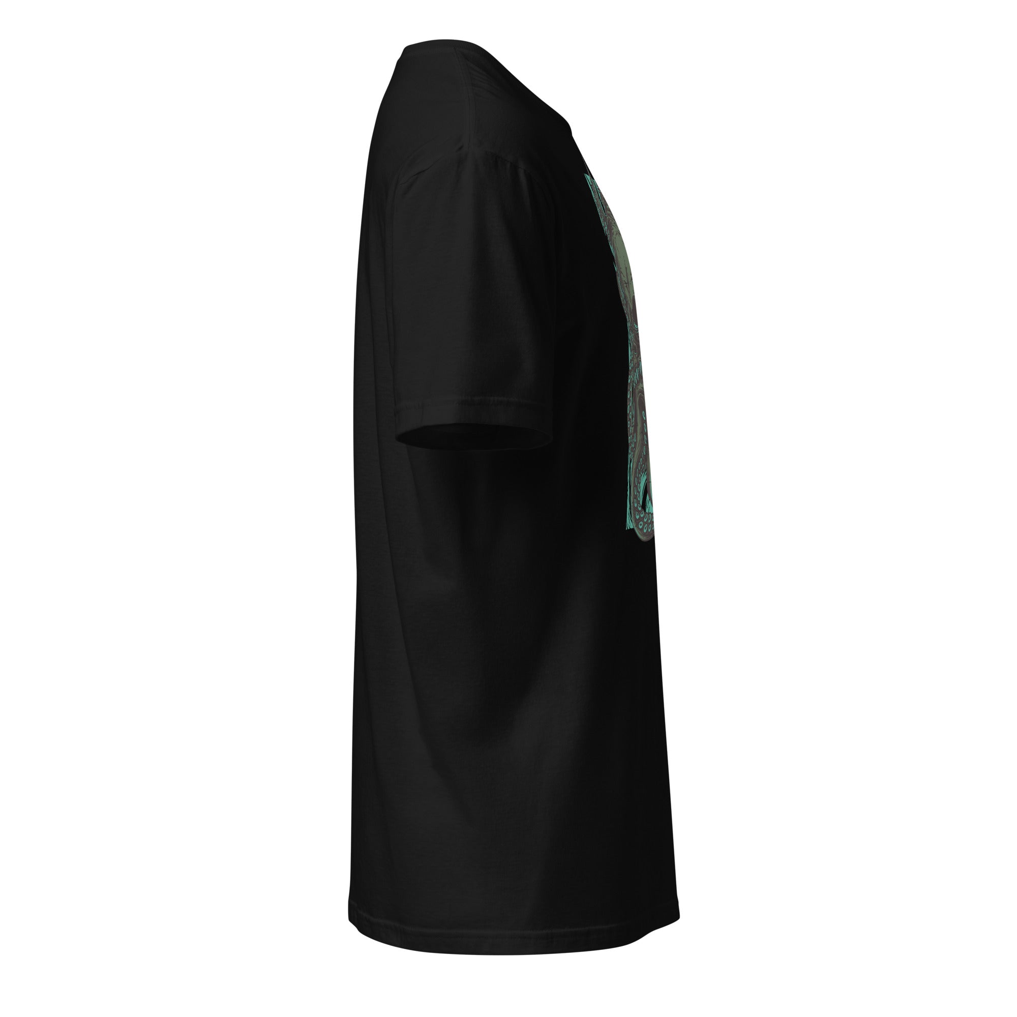 Model outdoors in concept shirt