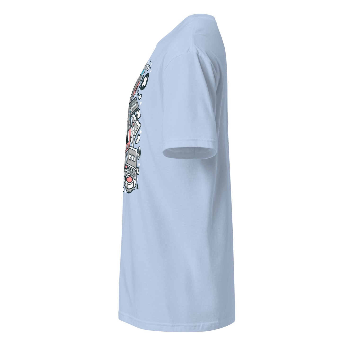 DJ ROBO t-shirt hung on clothing rack