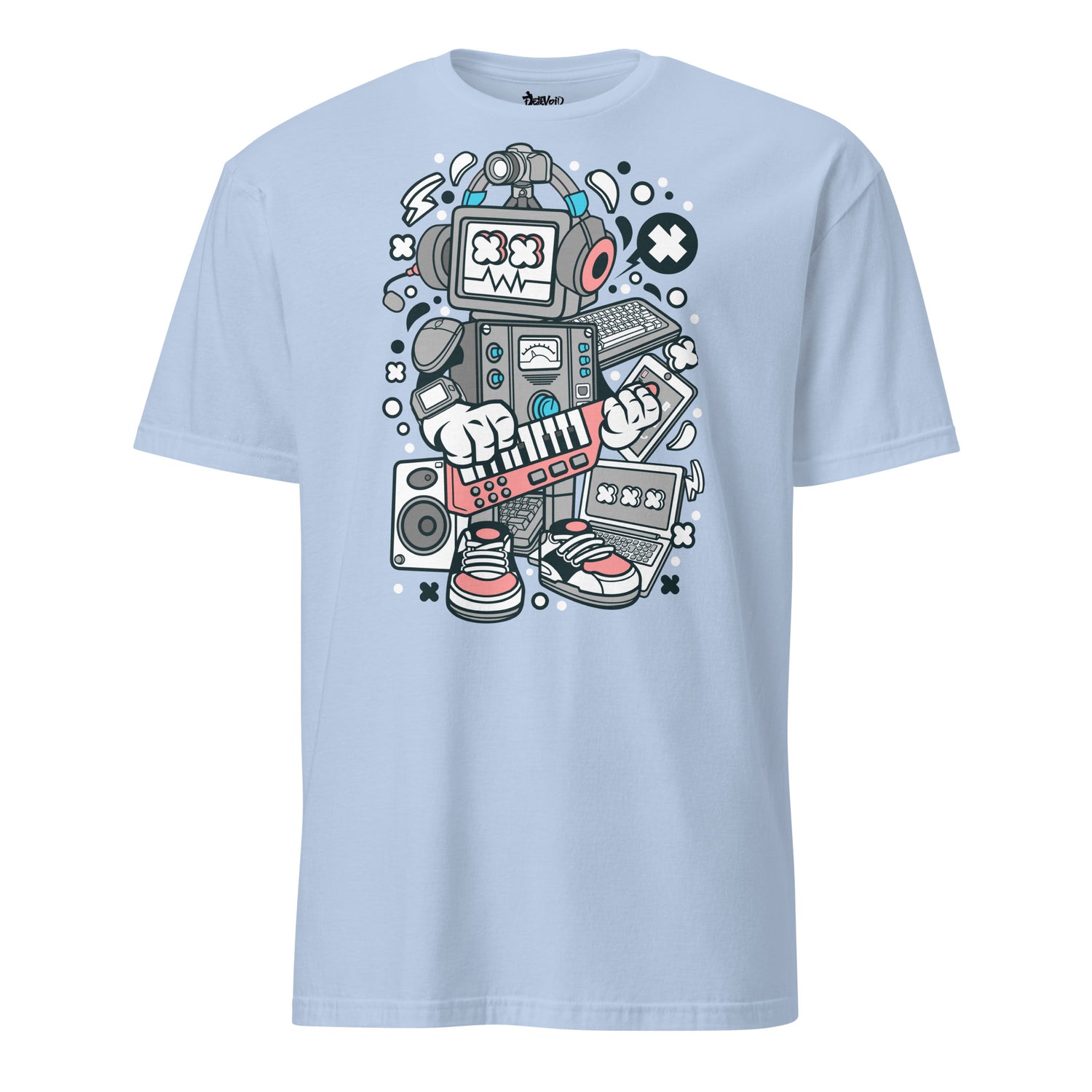 Vibrant DJ robot printed on chest area