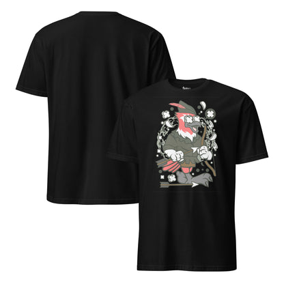 Funny bird graphic tee with colorful Brodi print