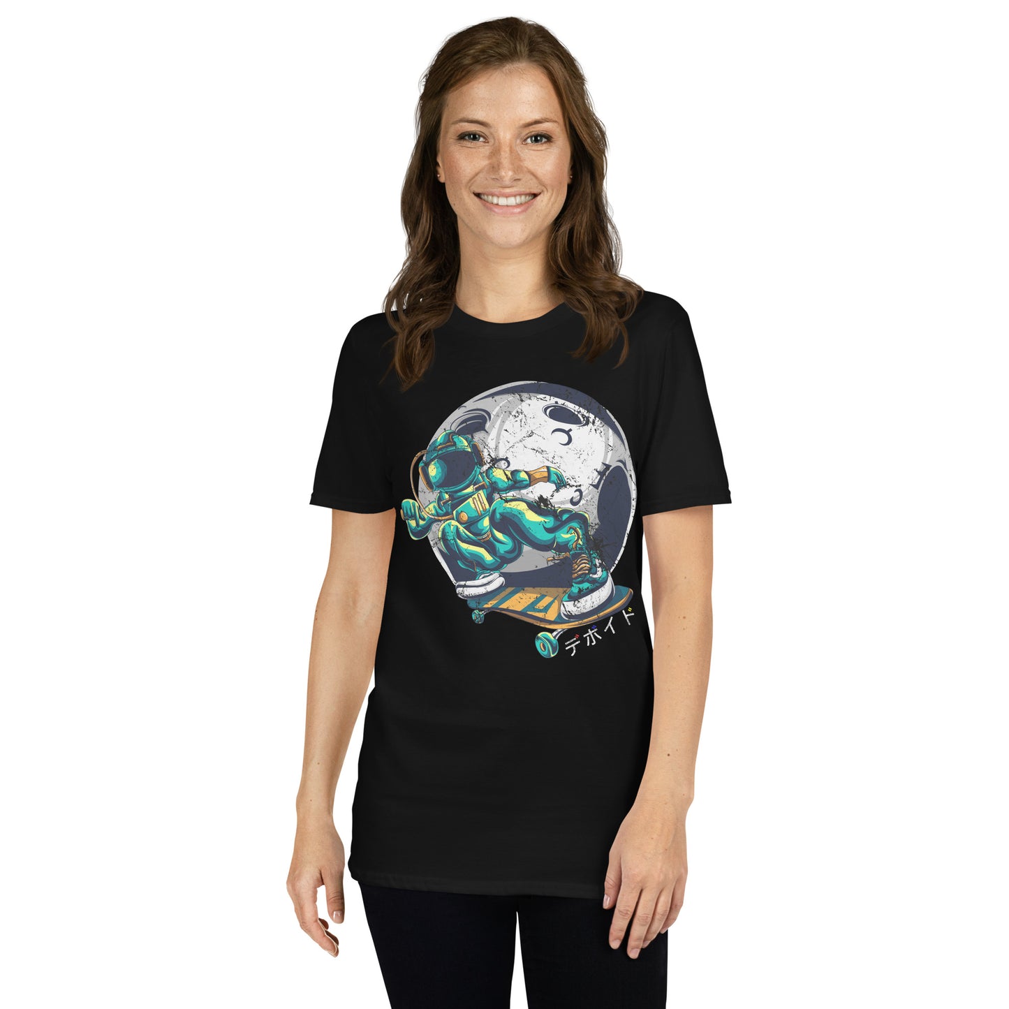 Moon Boarding Space Hippie Cotton Unisex T-Shirt