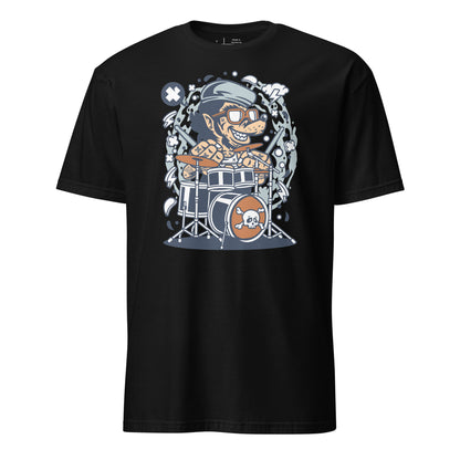 Drumming Wacky Wolf Cotton Unisex T-Shirt