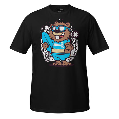 Surfin Bam Bam Beaver Cotton Unisex T-Shirt