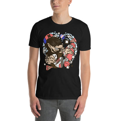 Skater Wacky Wolf Cotton Unisex T-Shirt