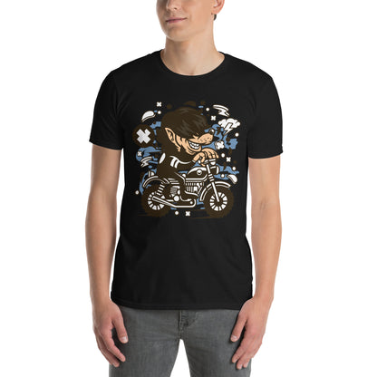 Biker Wacky Wolf Cotton Unisex T-Shirt