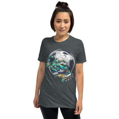 Moon Boarding Space Hippie Cotton Unisex T-Shirt