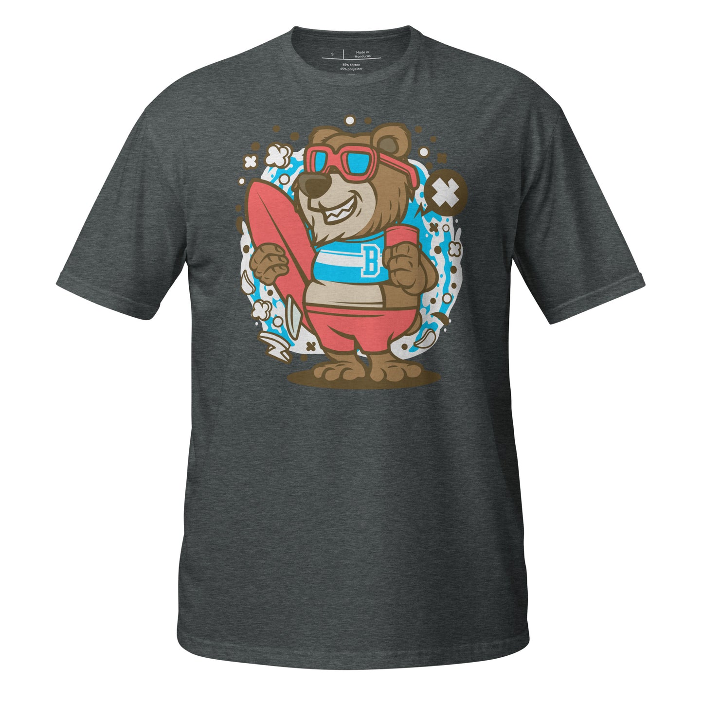 Surfin Grizzle-e Bear Cotton Unisex T-Shirt