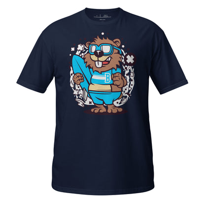 Surfin Bam Bam Beaver Cotton Unisex T-Shirt