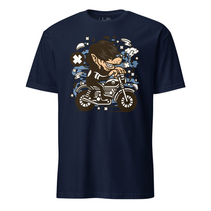 Biker Wacky Wolf Cotton Unisex T-Shirt