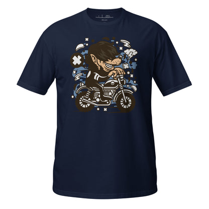 Biker Wacky Wolf Cotton Unisex T-Shirt