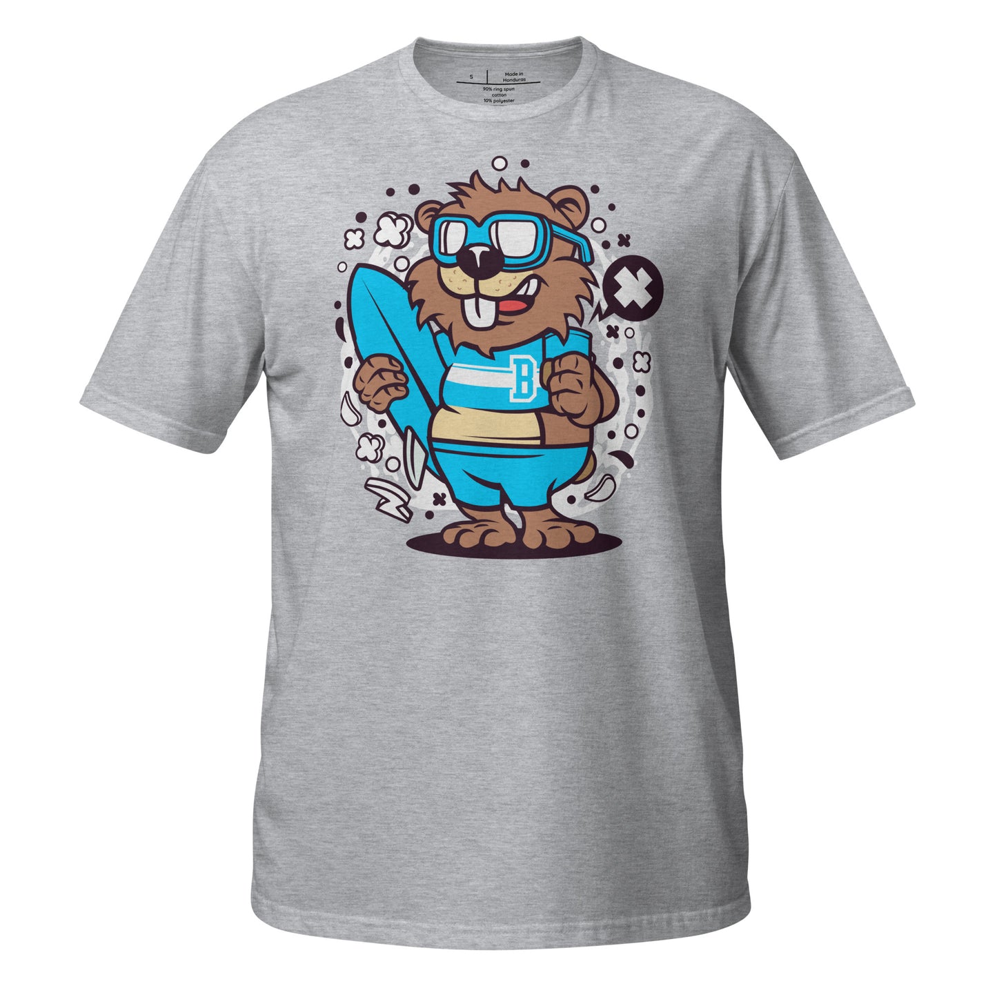 Surfin Bam Bam Beaver Cotton Unisex T-Shirt