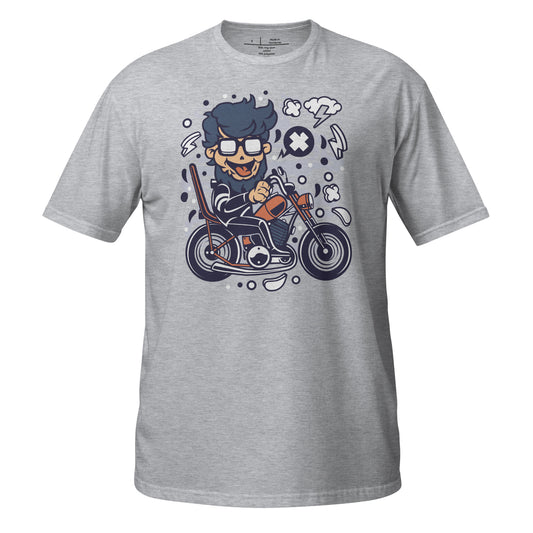 Biking Hippie Hogan Cotton Unisex T-Shirt