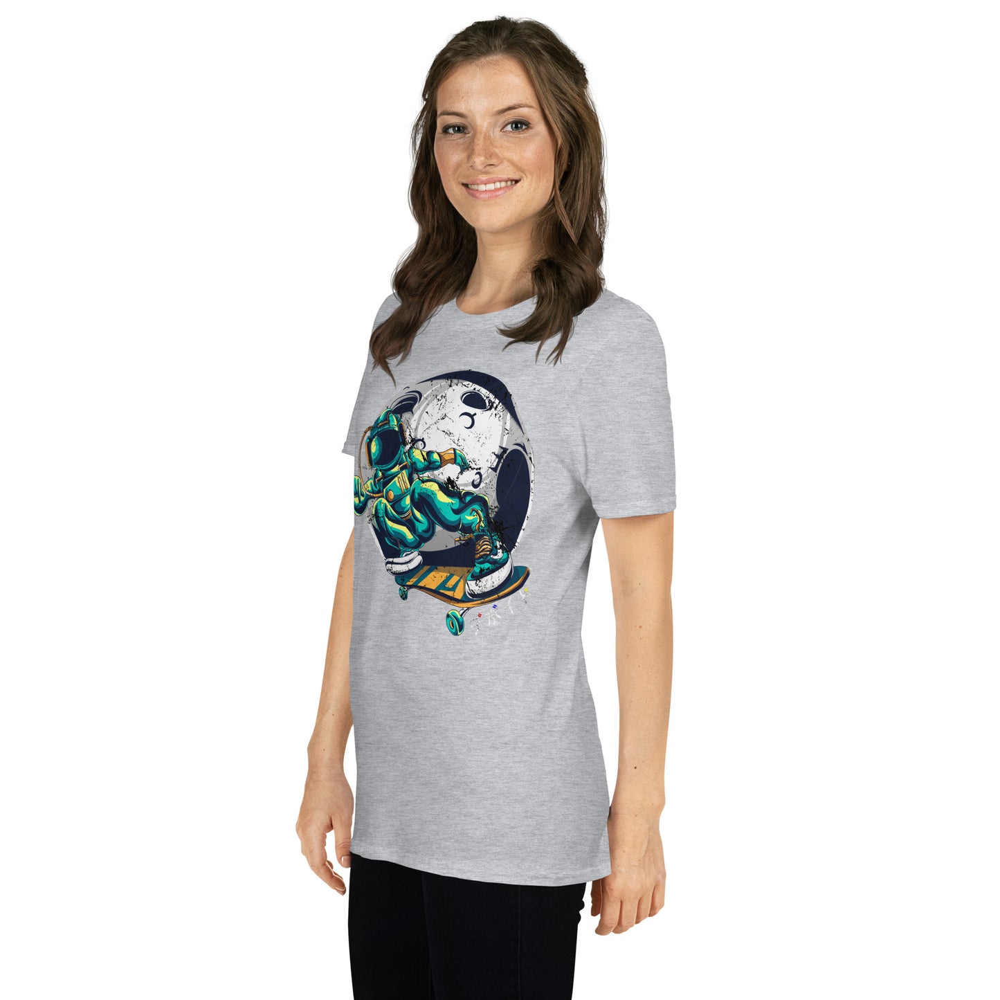 Moon Boarding Space Hippie Cotton Unisex T-Shirt